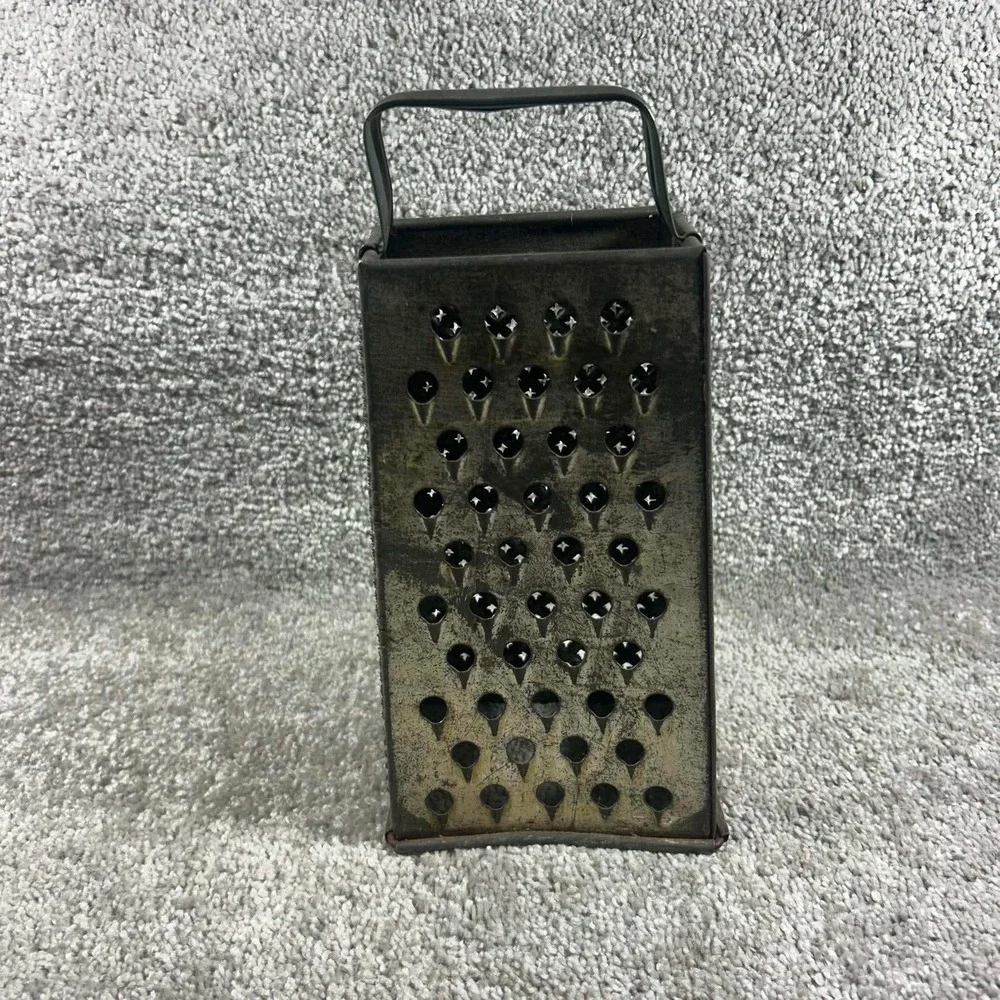 Box Grater Dark Metal Primitive Farmhouse Kitchen Decor 9 Inch